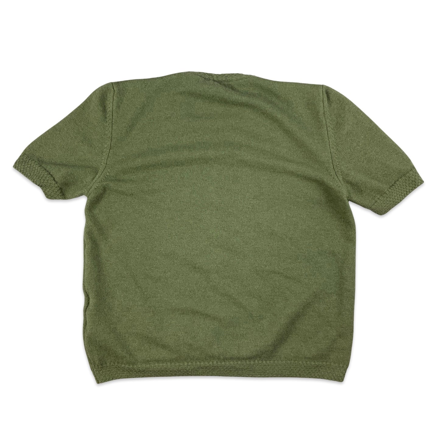 Vintage Green Short Sleeve Jumper 10 12 14