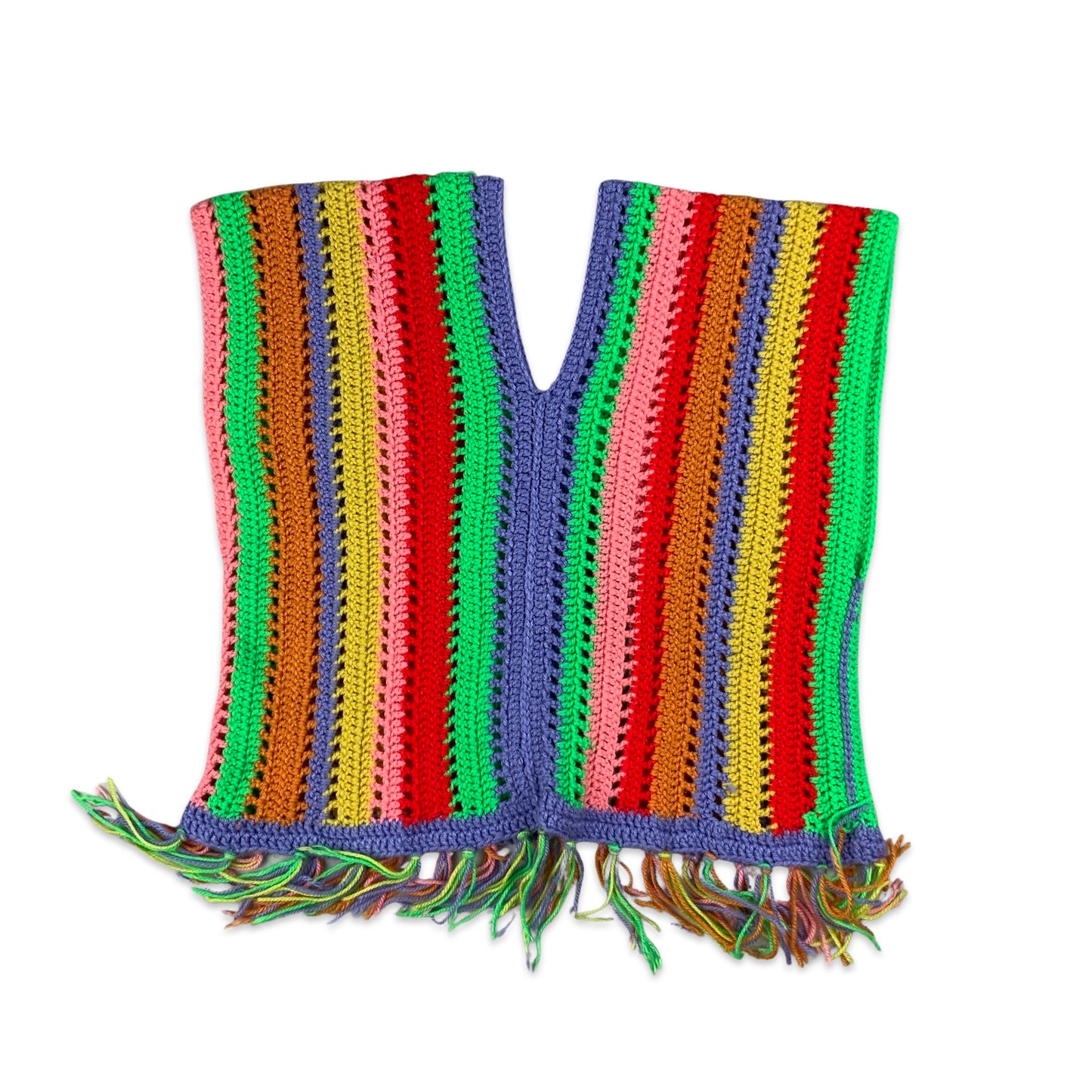 Vintage Multicolour Striped Knitted Vest 8 10