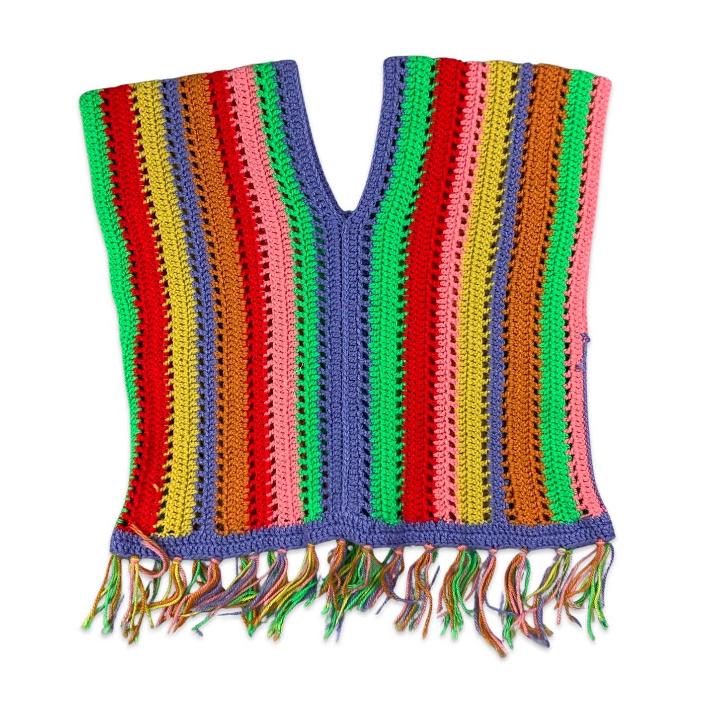 Vintage Multicolour Striped Knitted Vest 8 10