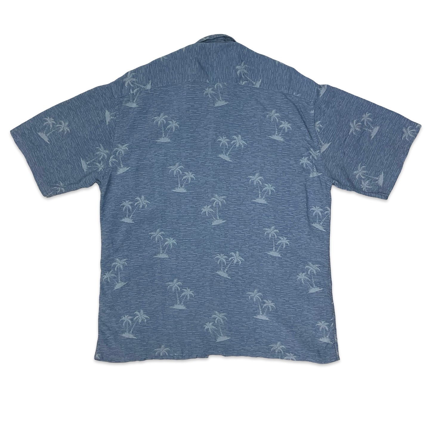 Vintage Pierre Cardin Blue Palm Tree Print Shirt M L