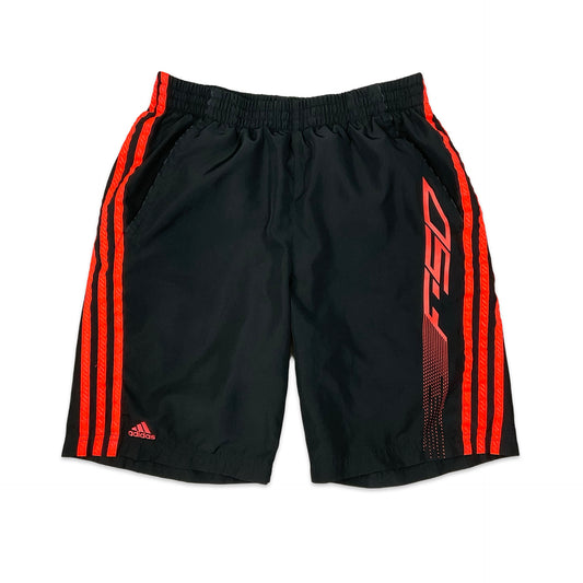 Adidas Black & Orange Sport Shorts S M