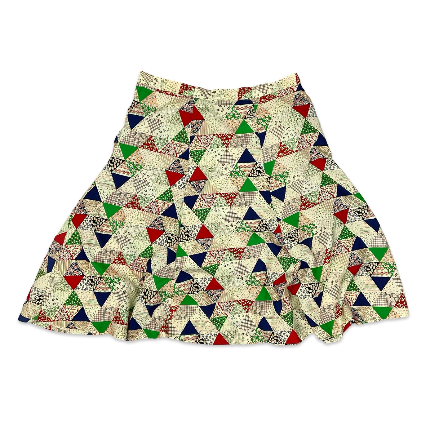 Vintage Abstract Geometric Print A-line Midi Skirt 16