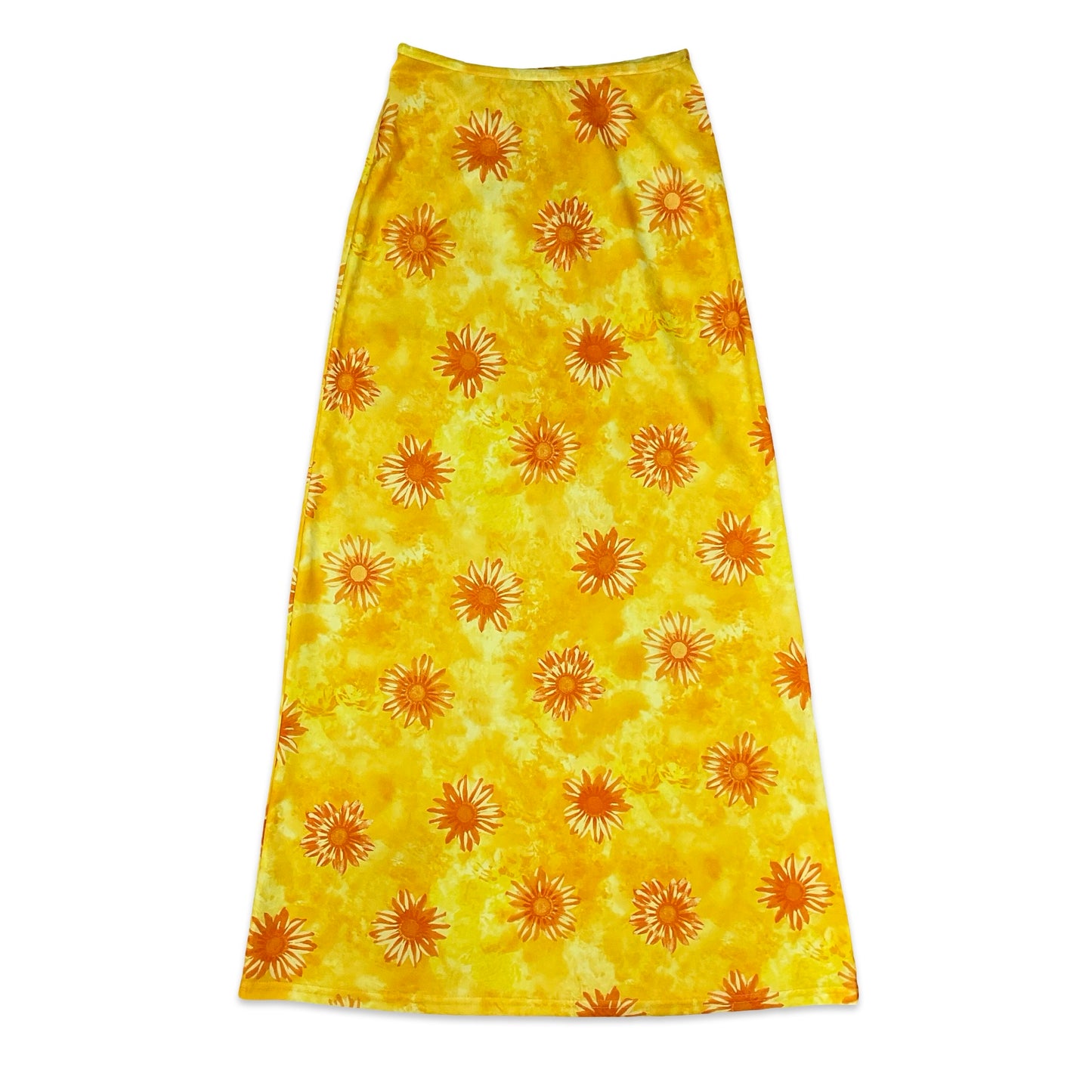 Vintage Y2K Yellow & Orange A-line Maxi Skirt 8