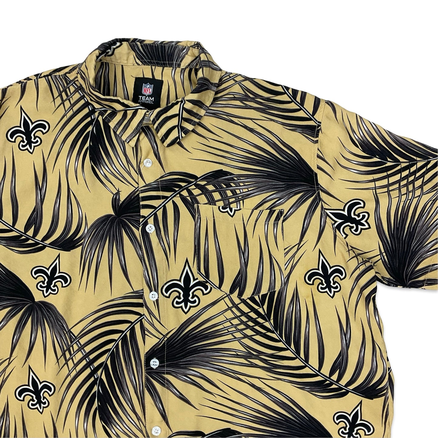 New Orleans Saints Yellow & Black Logo Print Shirt L XL