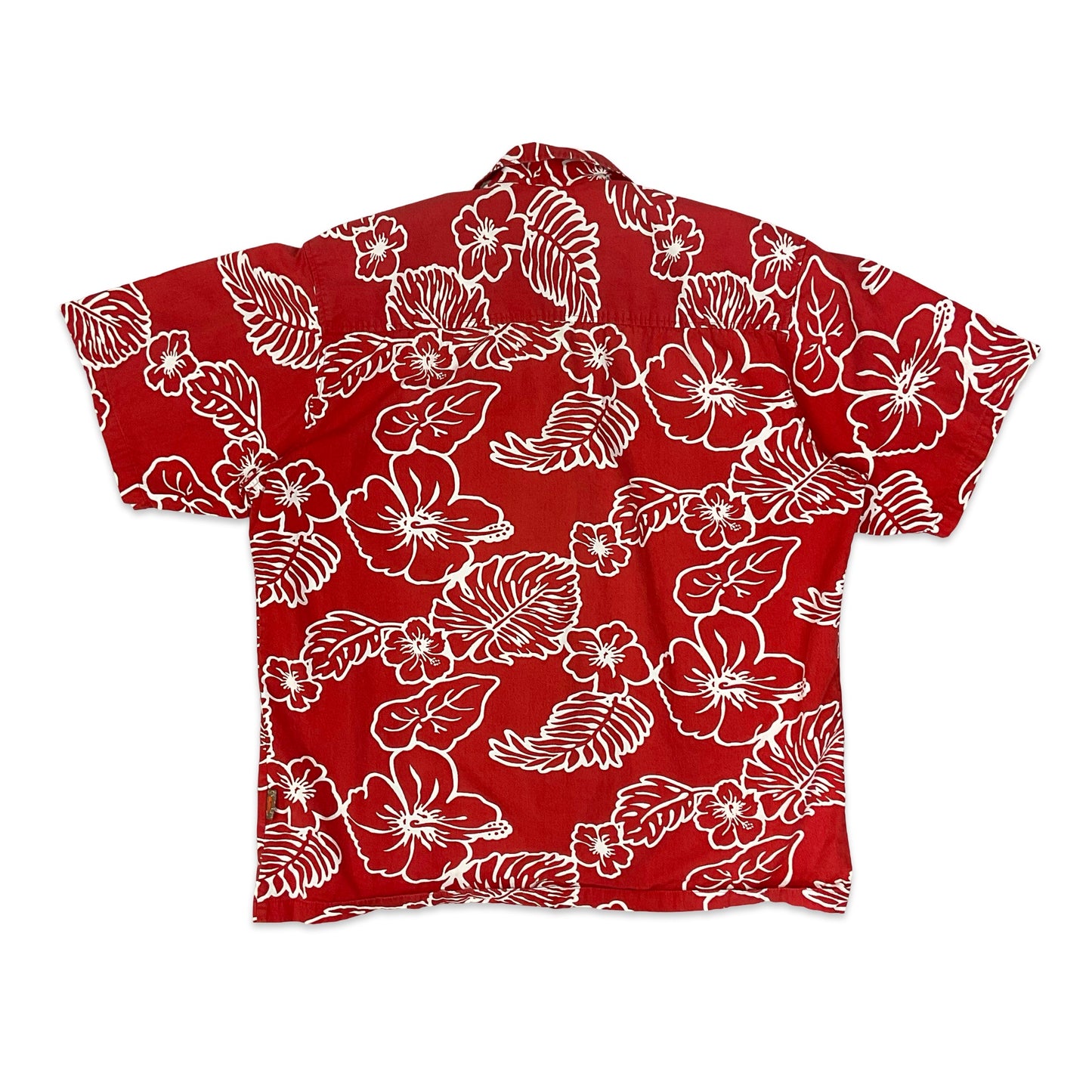 QuikSilver Red & White Floral Print Shirt L XL