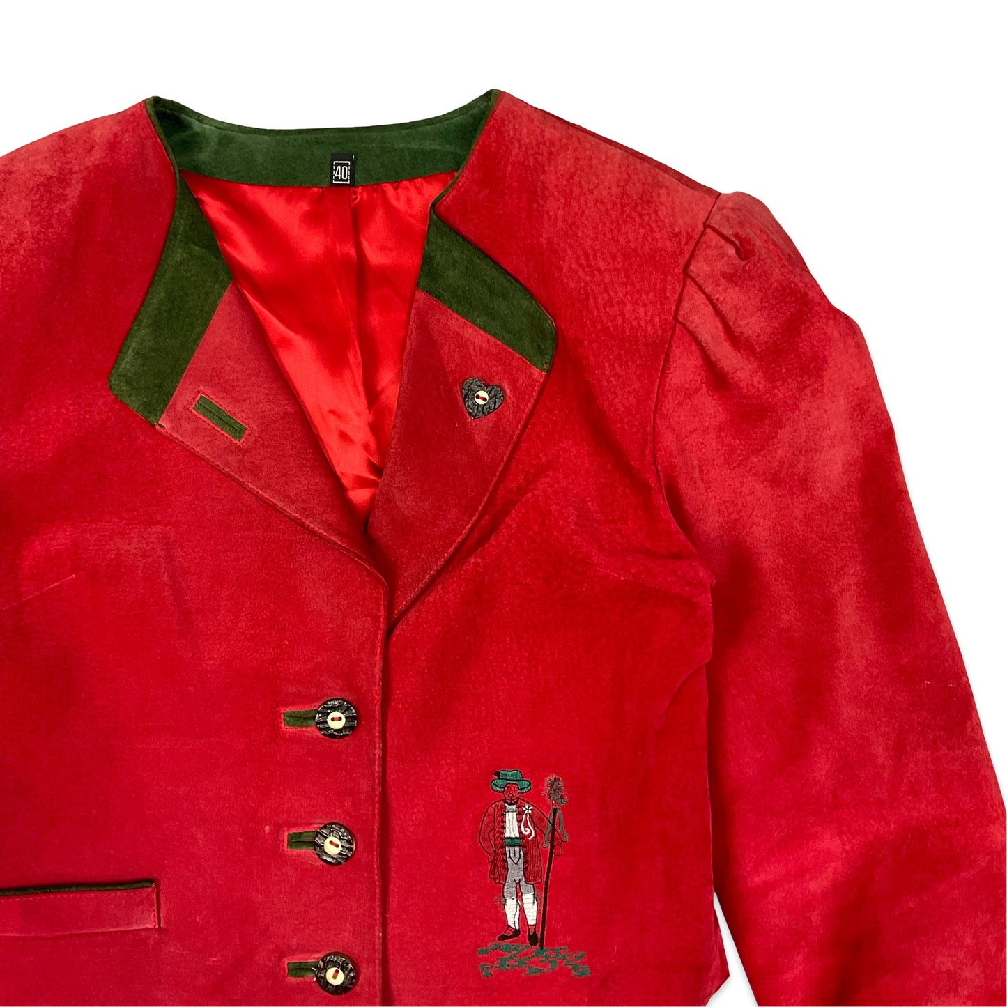 Vintage Alpine Red Leather Coat 12 14