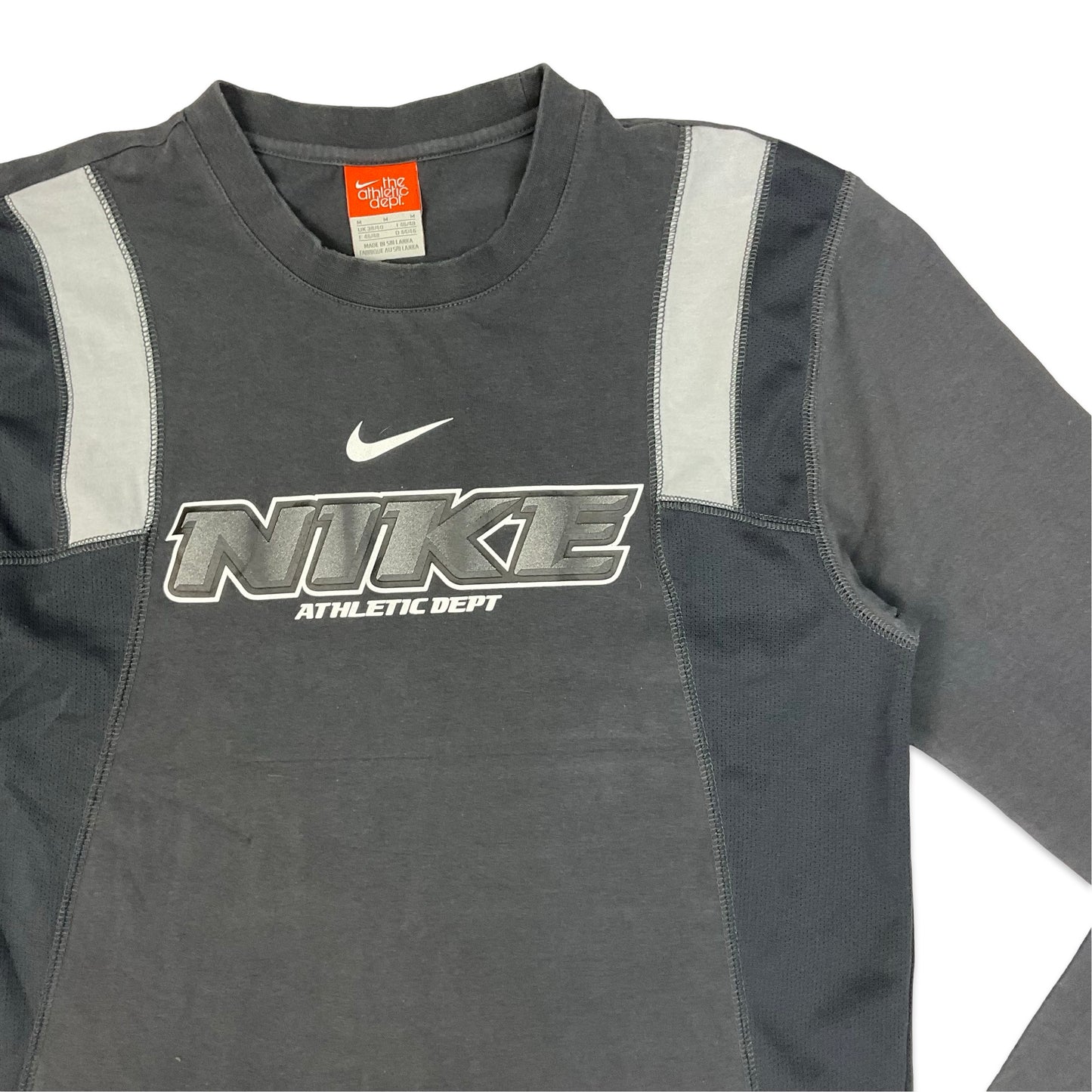Nike Grey Long Sleeved Spell Out Tee S M