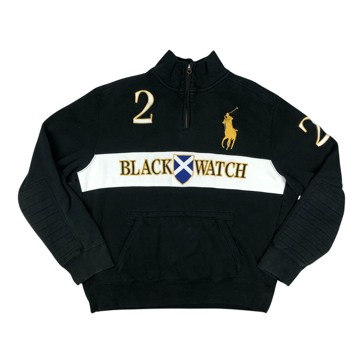 Vintage Ralph Lauren Black 1/4-zip Sweatshirt XL XXL