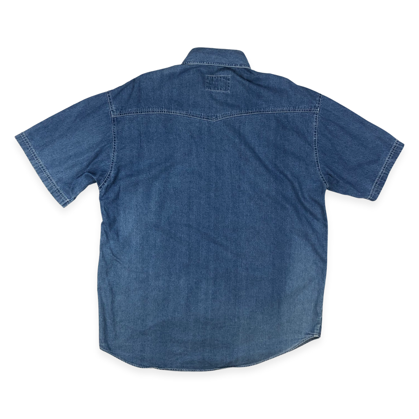 Vintage Short-sleeved Denim Shirt XL