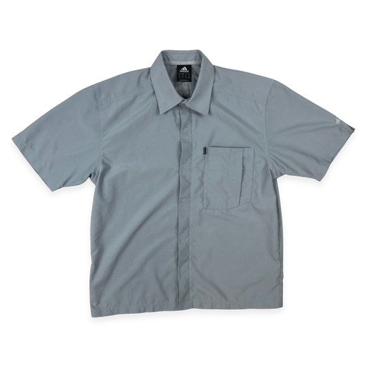 Vintage 00s Adidas Grey Button-up Shirt L