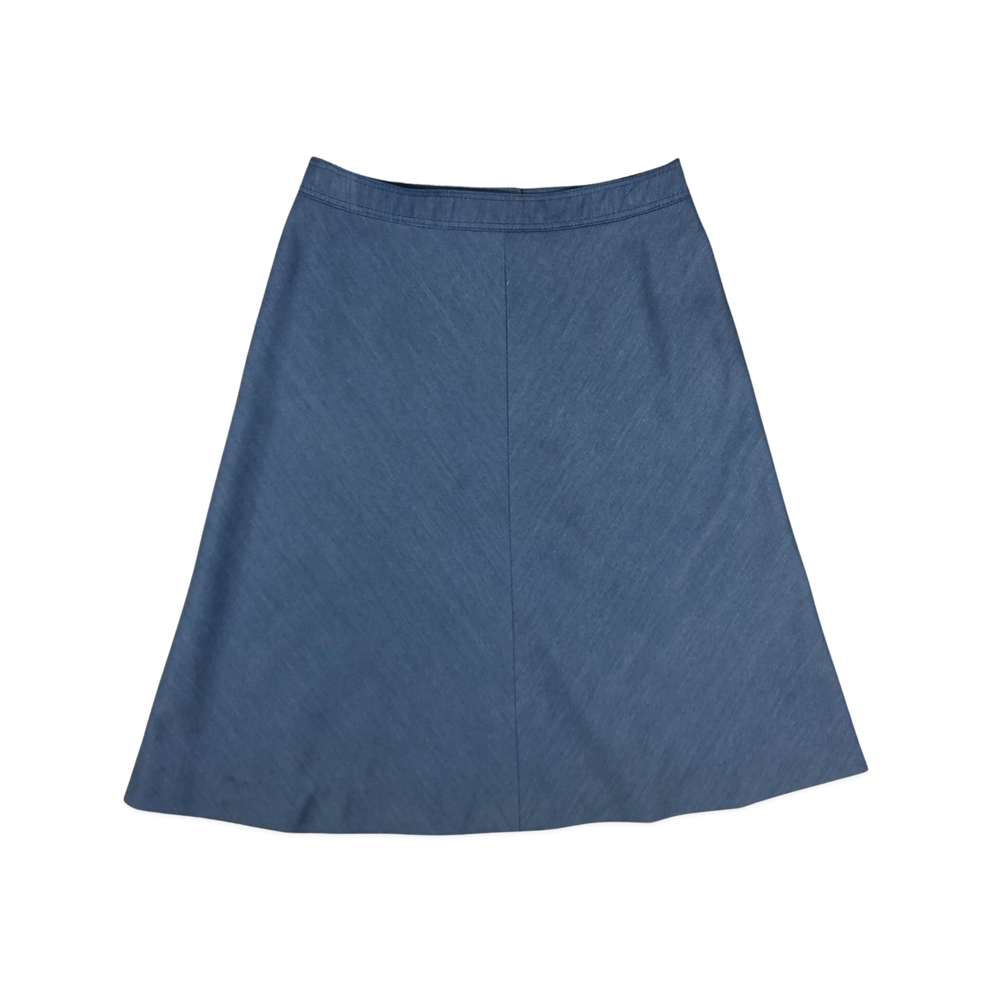 Vintage 60s 70s Blue A-line Skirt 12