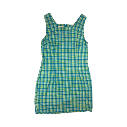 Vintage Green Plaid Sleeveless Dress 10