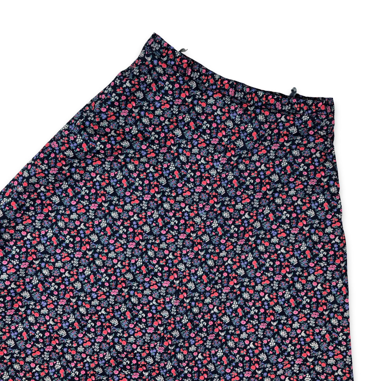Vintage Purple and Red Floral A-line Folk Prairie Maxi Skirt 8