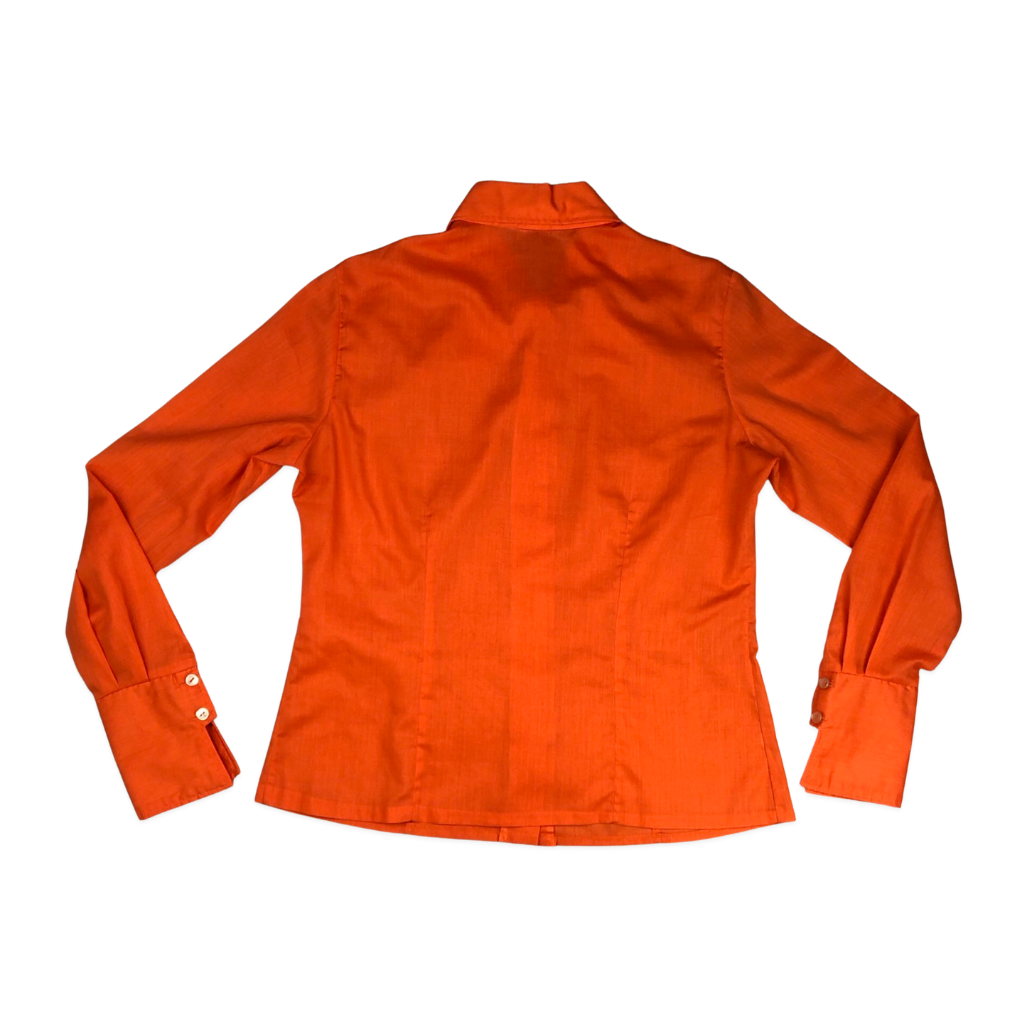 Vintage 70s Orange Long Sleeve Blouse 14