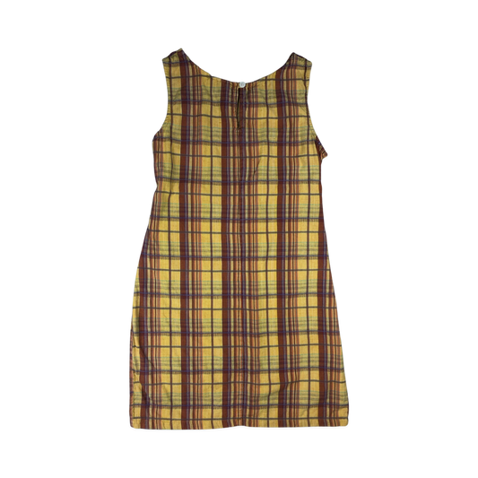 Vintage Brown Plaid Sleeveless Dress 10