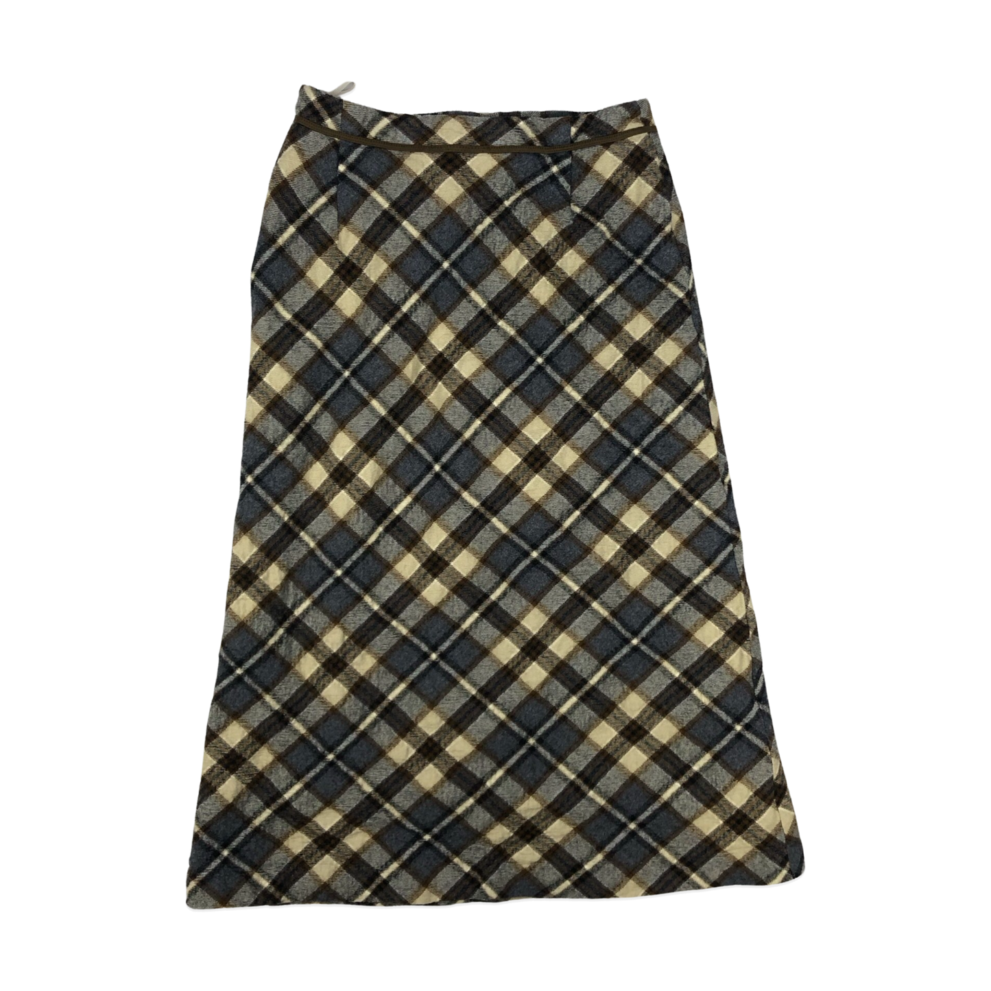Vintage Grey and Brown Plaid Wool Skirt 4