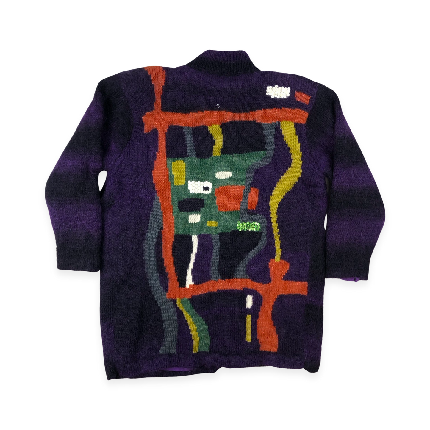 Vintage Purple Mohair Knit Cardigan 12 14 16