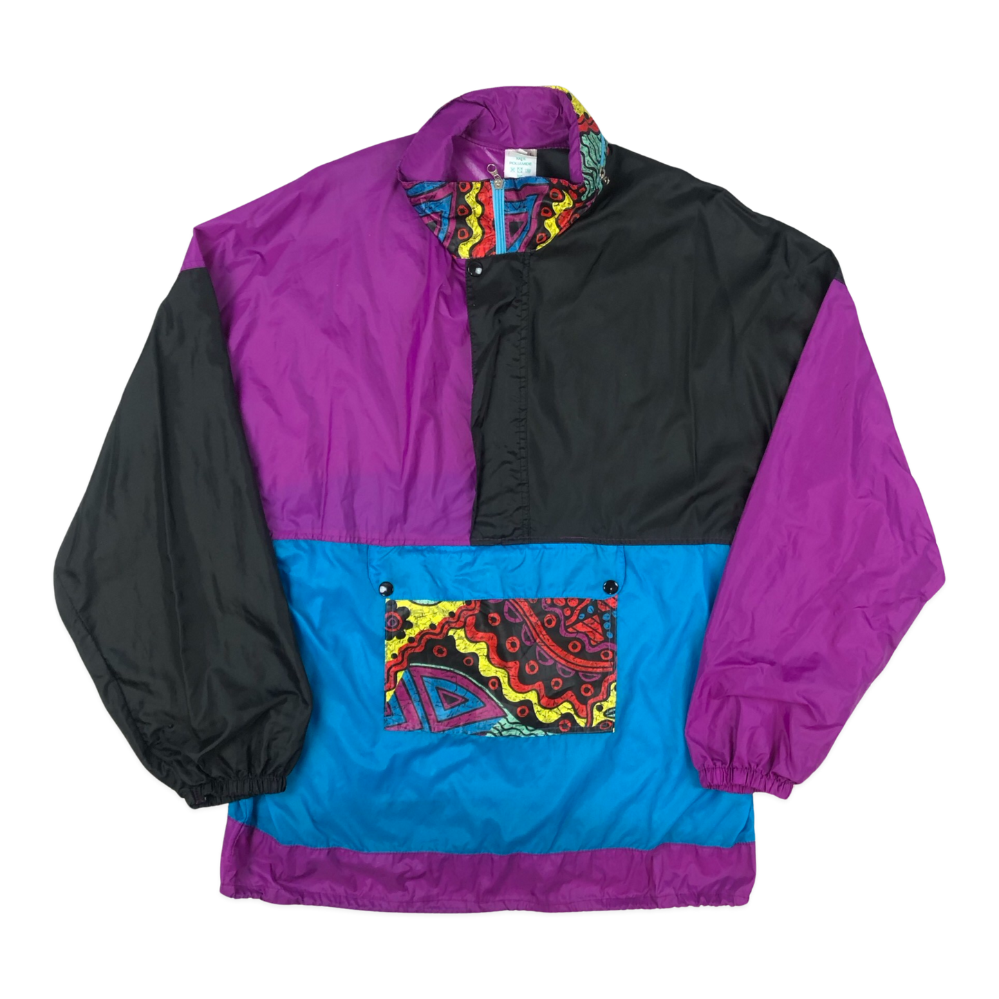 Vintage Crazy Pattern Multicolour Windbreaker XXL