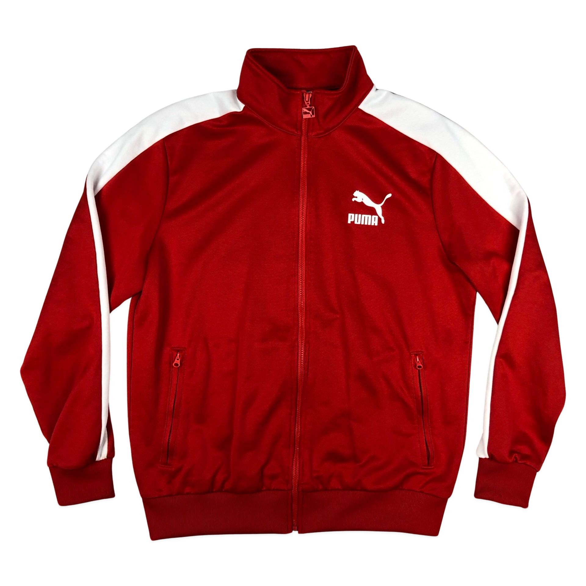 Red and white hot sale track jacket