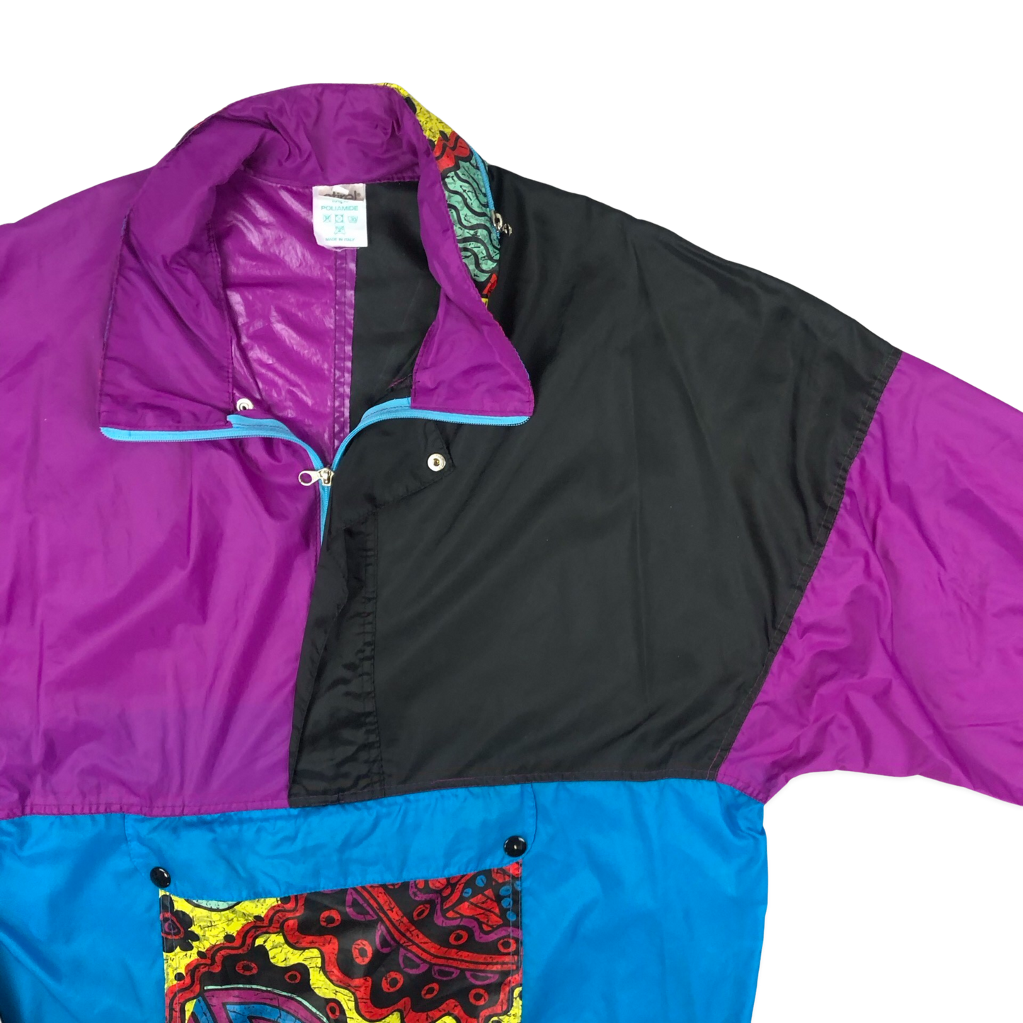 Vintage Crazy Pattern Multicolour Windbreaker XXL