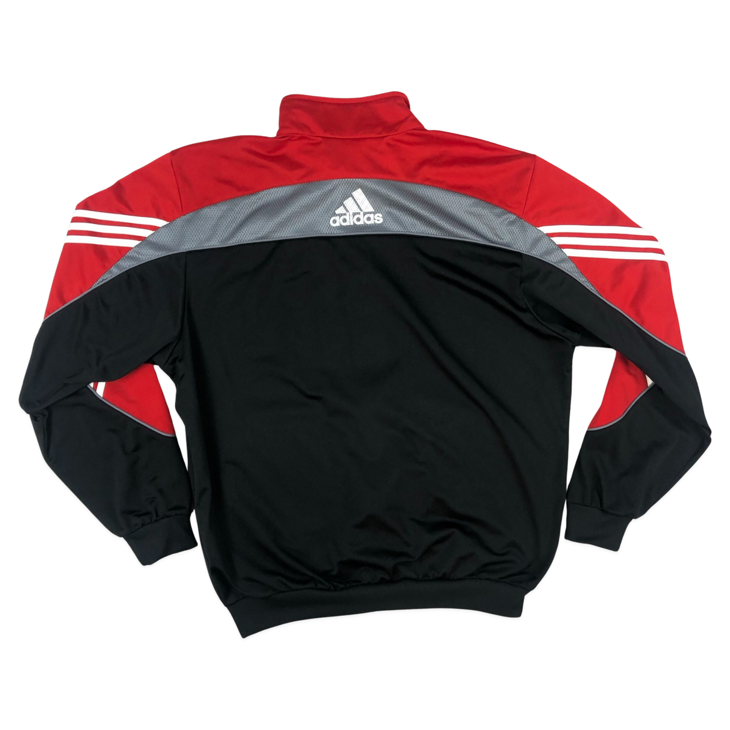 Vintage 00s Adidas Red and Black Zip-up Track Jacket XXL