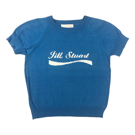 Vintage Light Blue Jill Stuart Spell out Short Sleeved Jumper 8