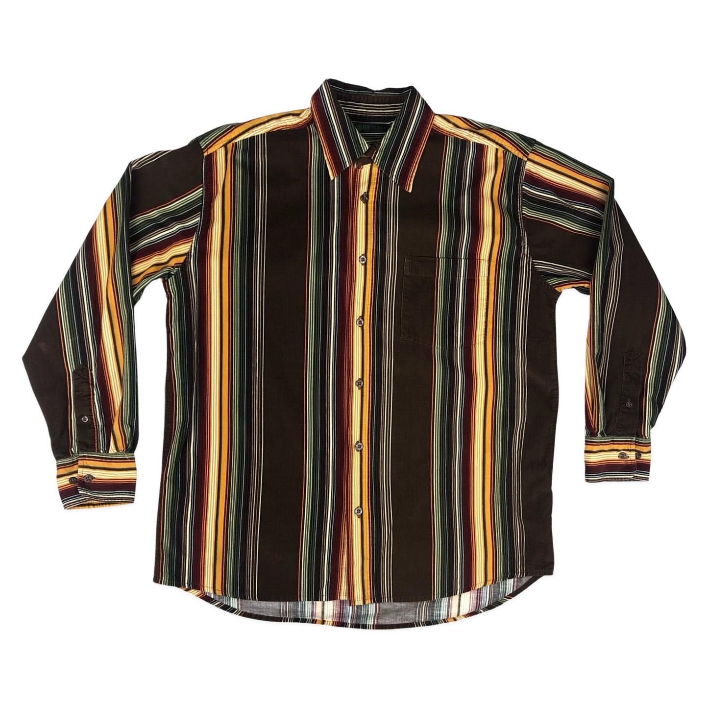 Vintage Multicolour Striped Corduroy Shirt L