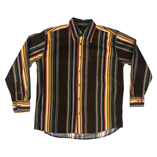 Vintage Multicolour Striped Corduroy Shirt L
