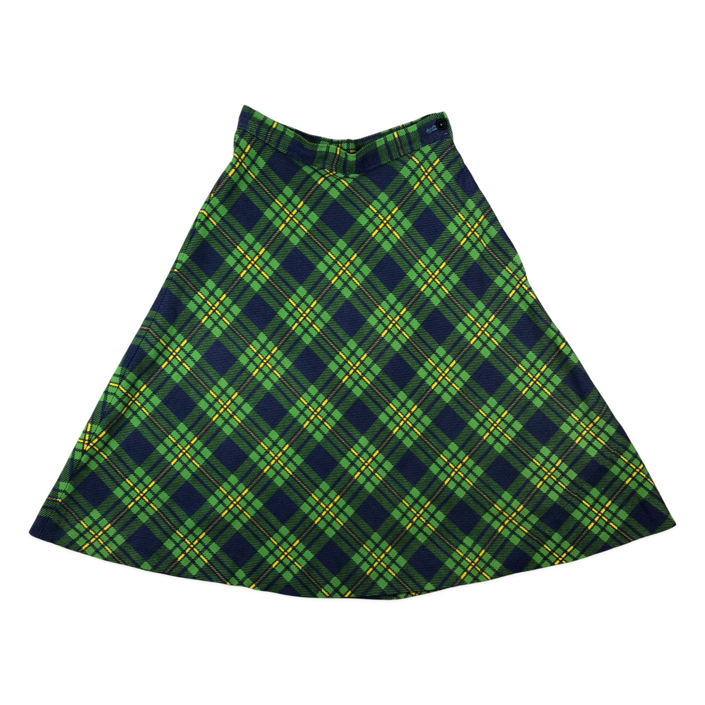 Vintage 70s Green Plaid Skirt 8