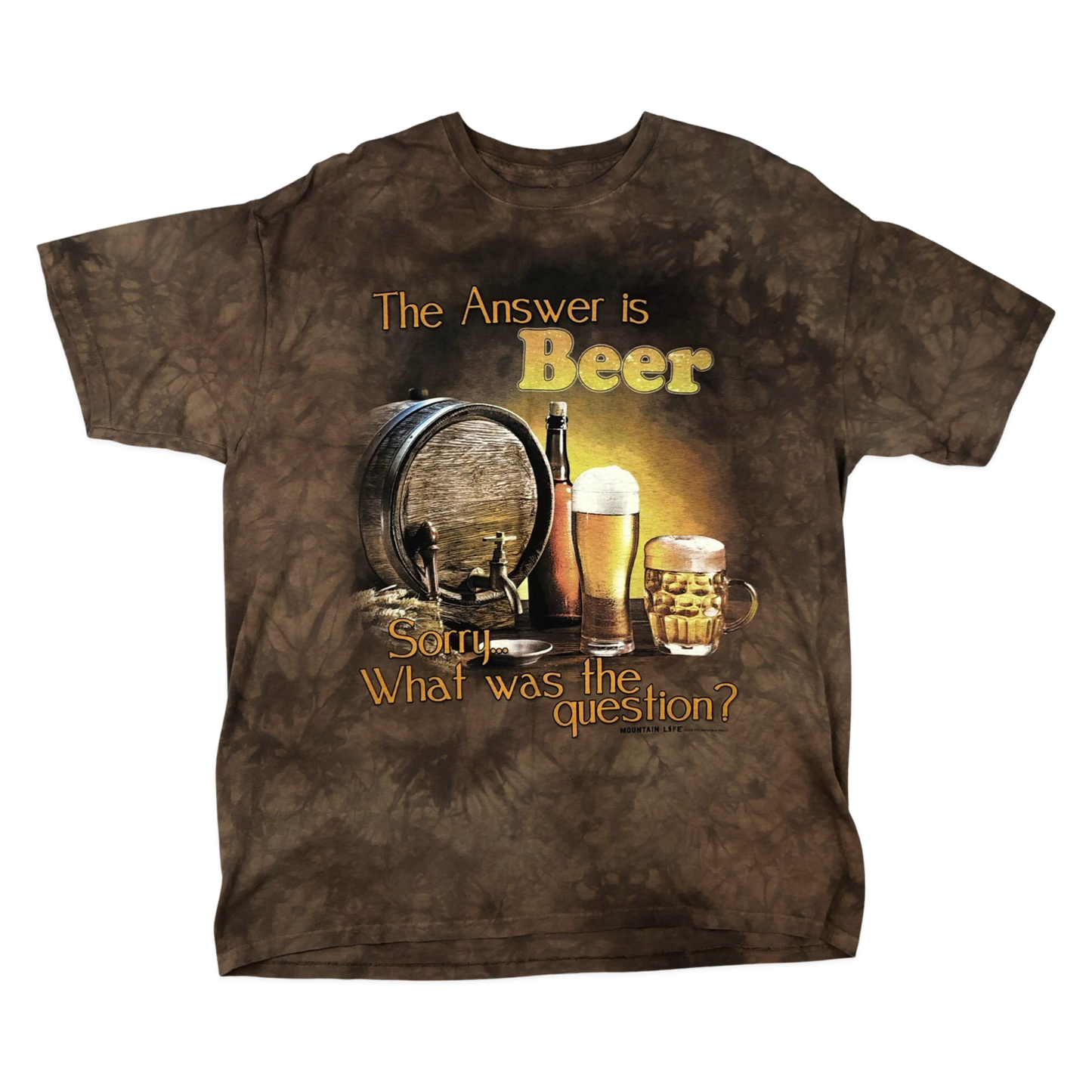 Vintage Brown The Mountain Beer Novelty Tee XL