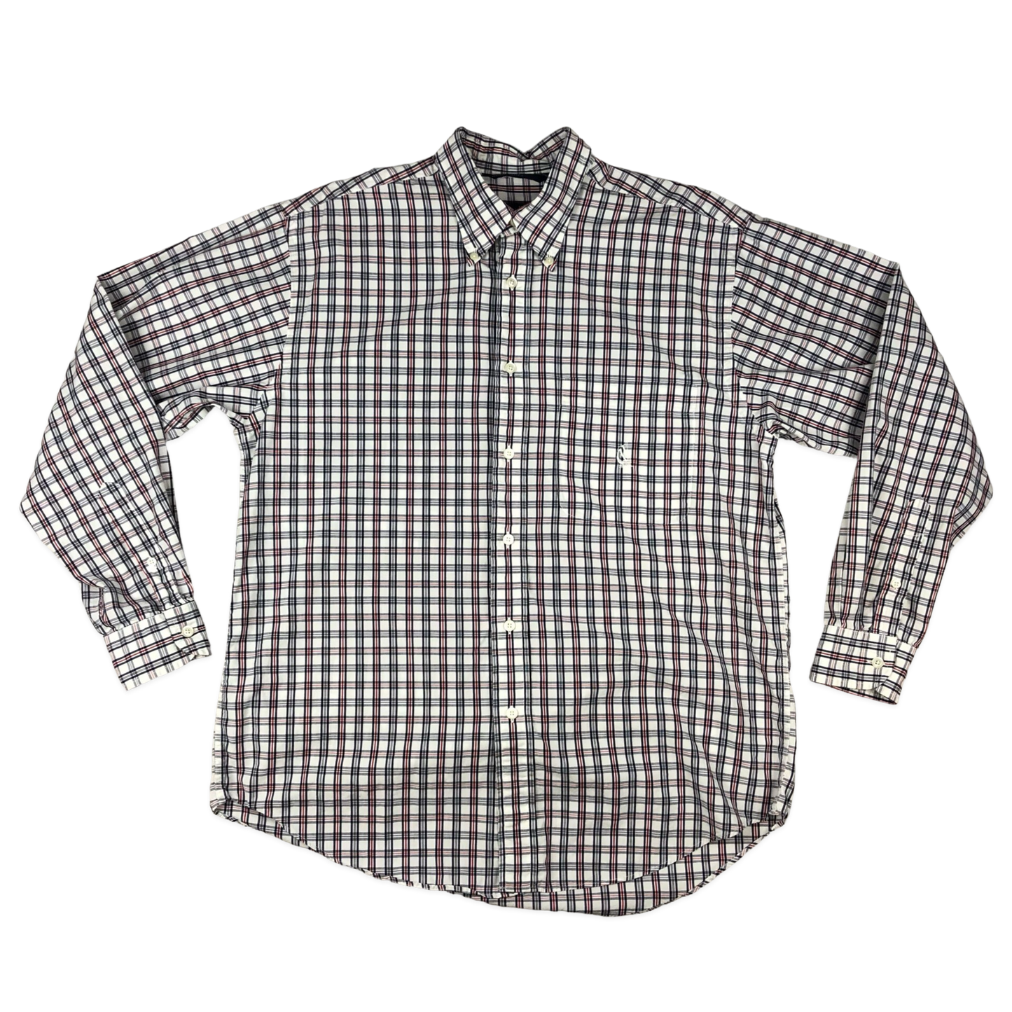 Vintage Nautica White, Blue, and Red Plaid Shirt L