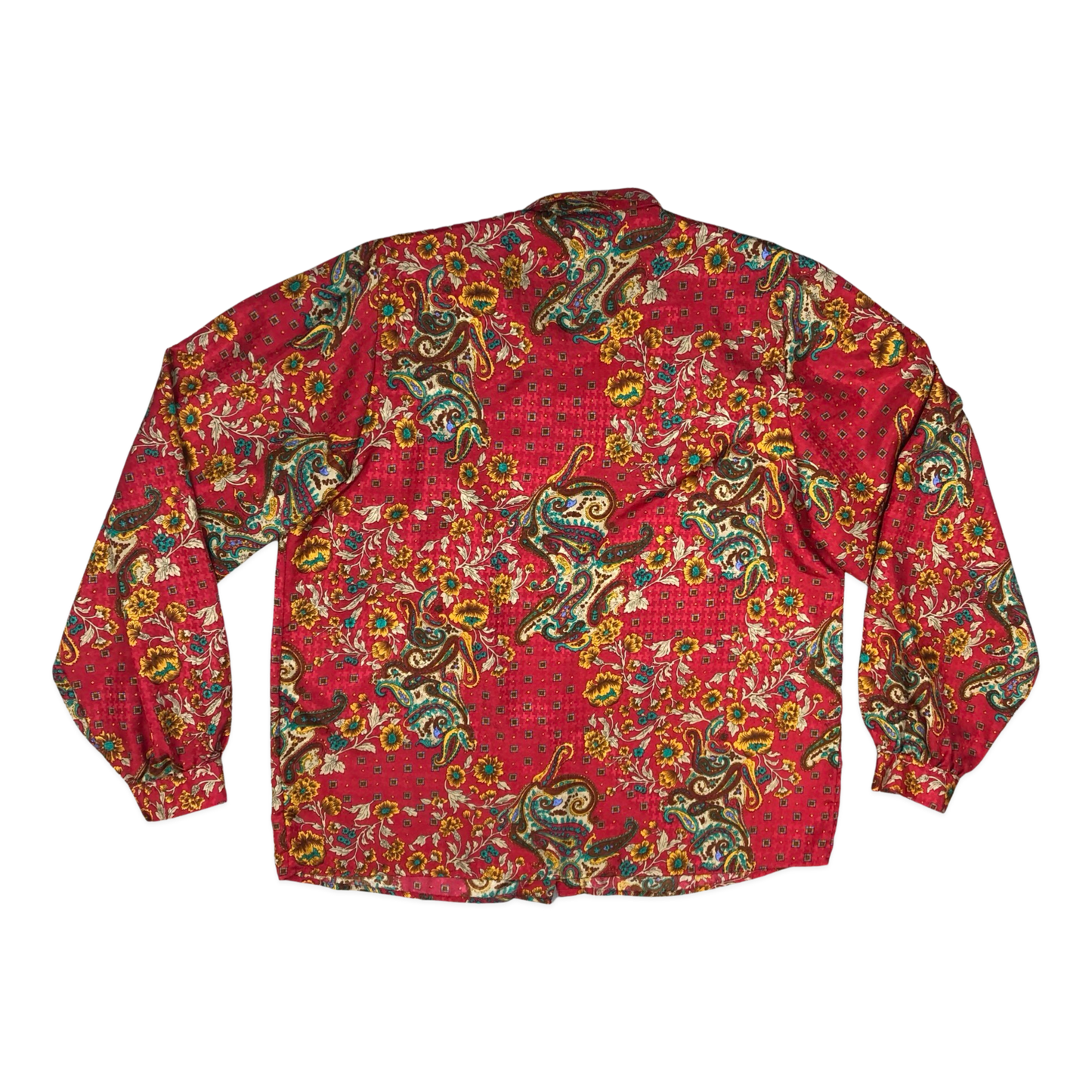 Vintage Red Paisley Print Blouse 16 18