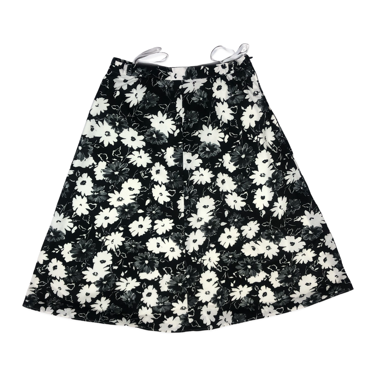 Vintage 60s 70s Black Floral Skirt 12