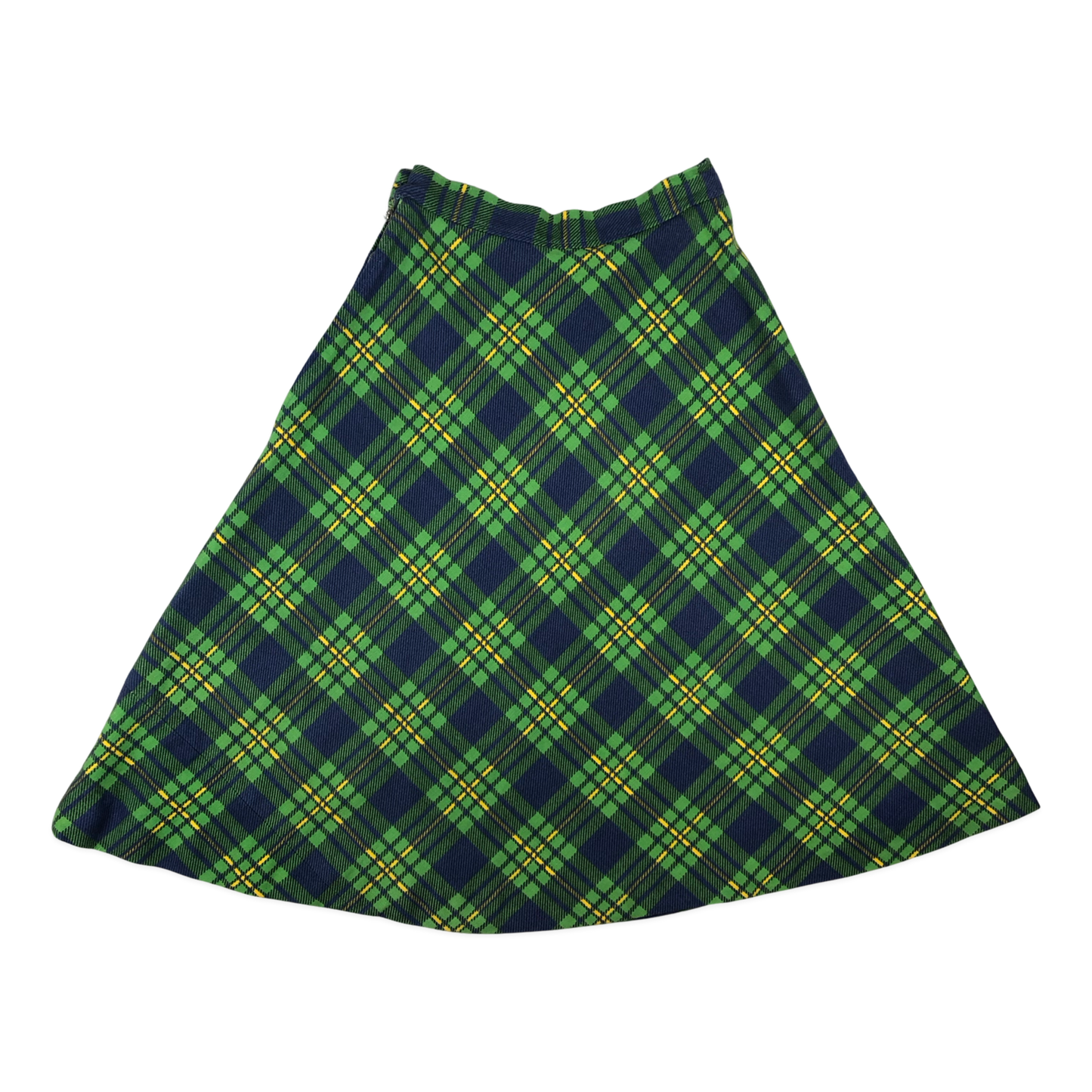Vintage 70s Green Plaid Skirt 8