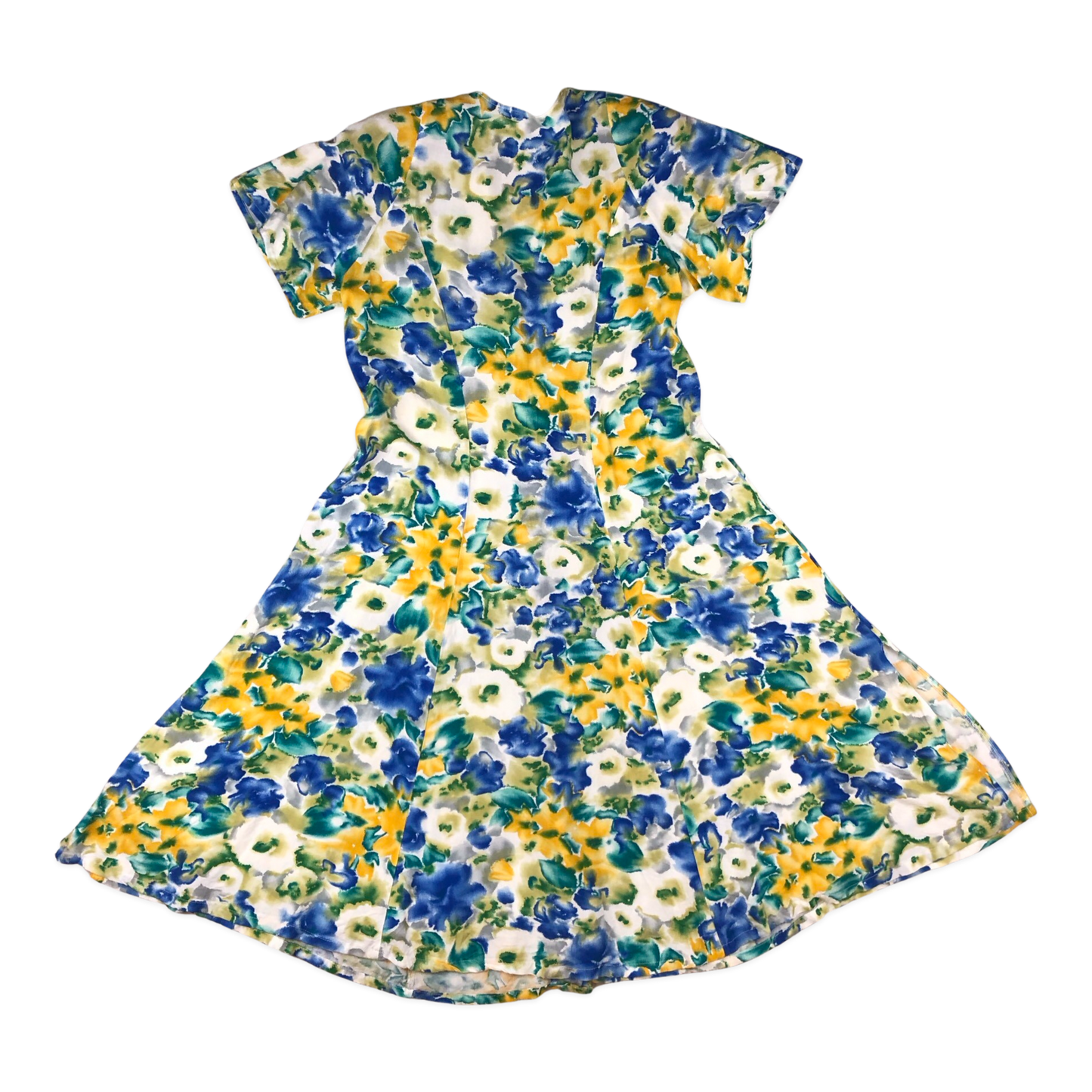 Vintage Floral Print Button-up Dress 14