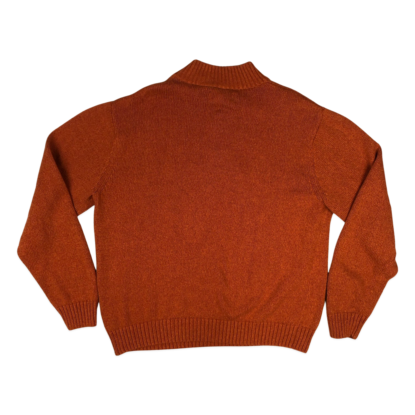 Vintage Chaps Orange Knit 1/4 Button Turtleneck Jumper XXL