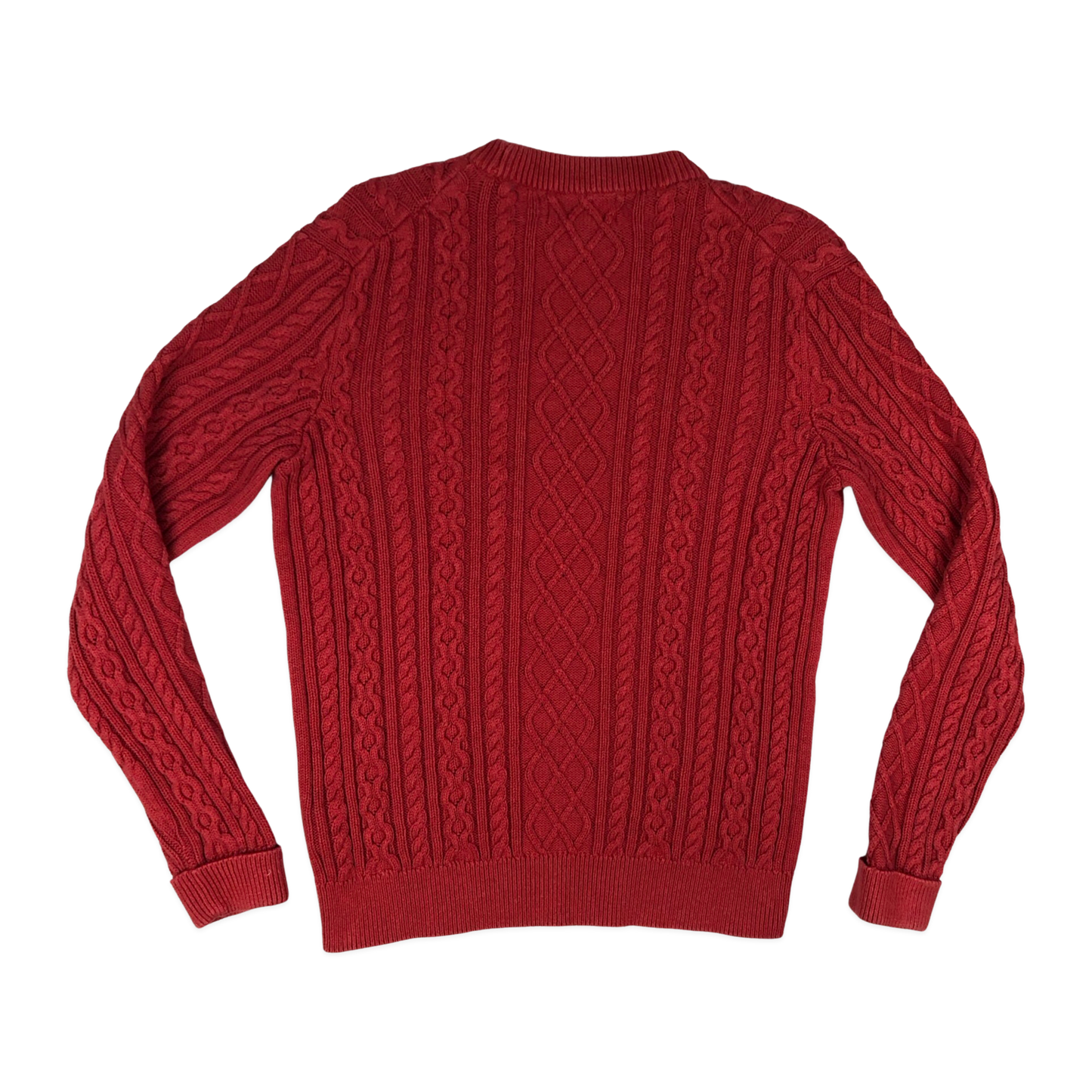 Vintage Red Cable Knit Jumper L