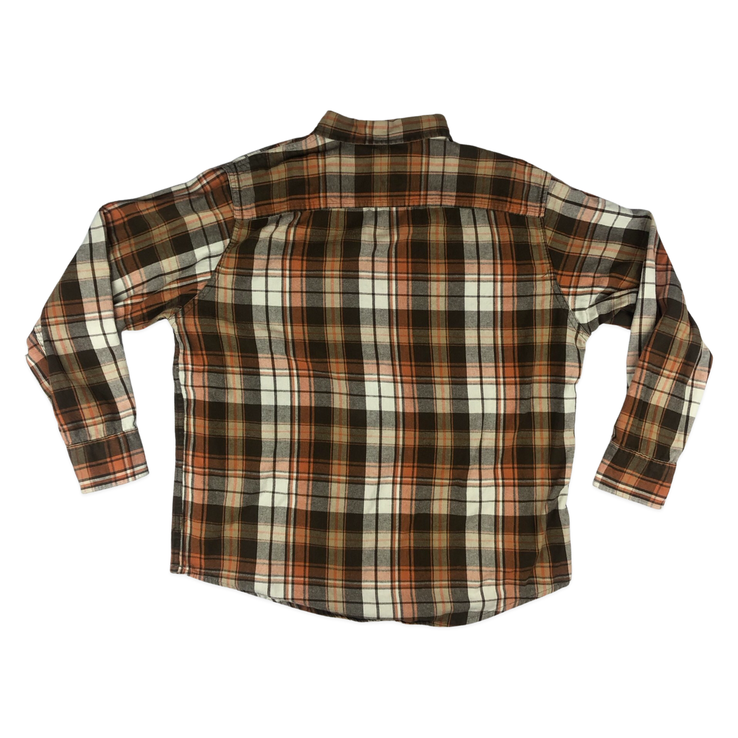 Vintage Orange and Brown Timberland Heavy Plaid Flannel Shirt XXL