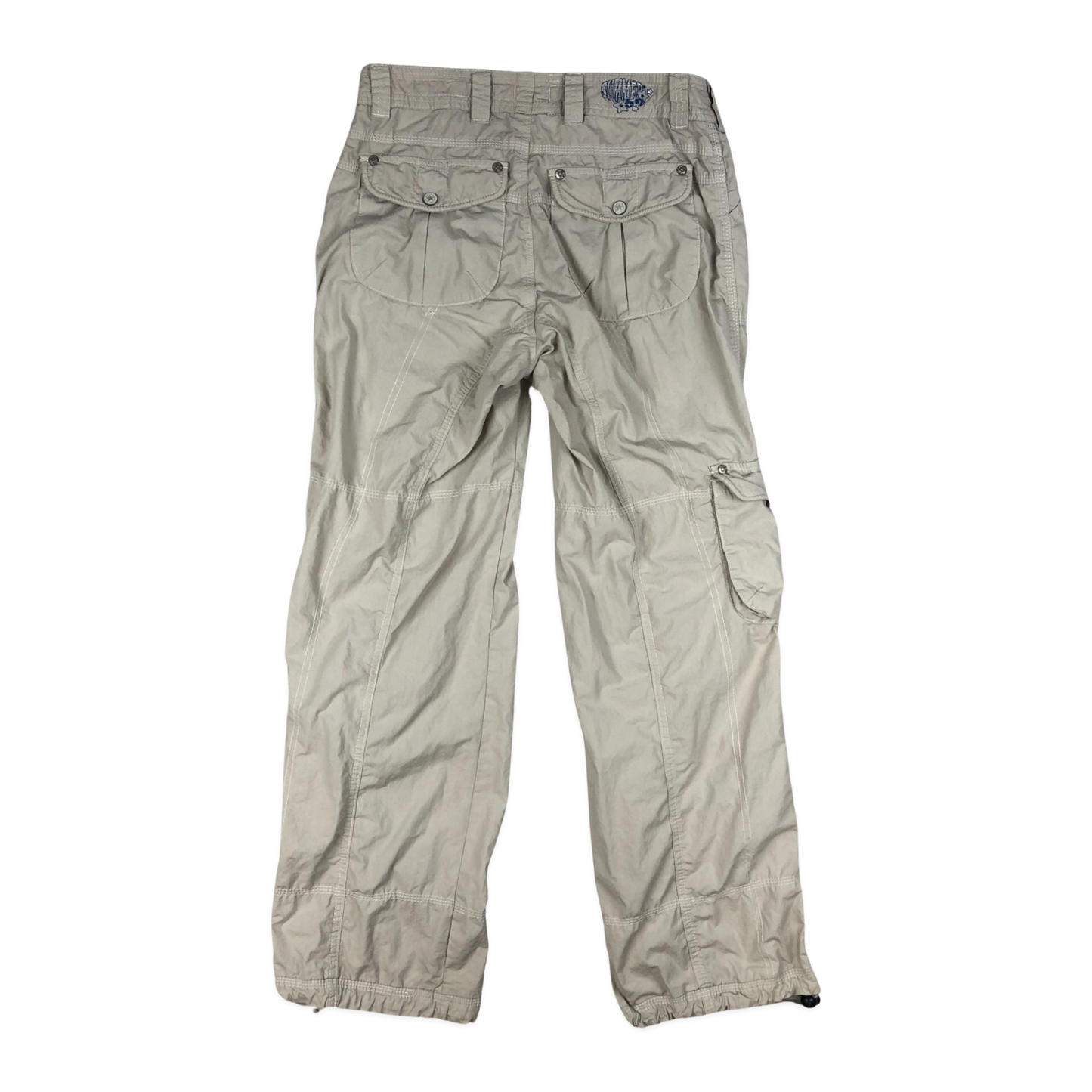 Vintage Y2K Beige Flared Cargo Trousers 12