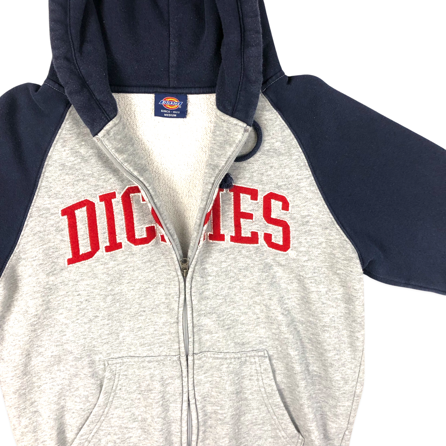 Vintage Dickies Two Tone Grey and Navy Hoodie M