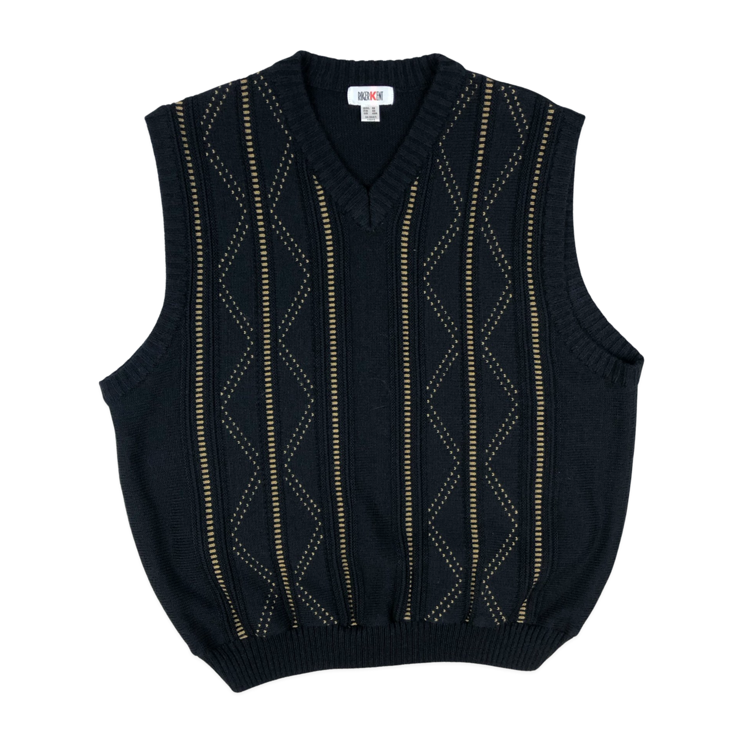 Vintage Black Knit Sweater Vest XL