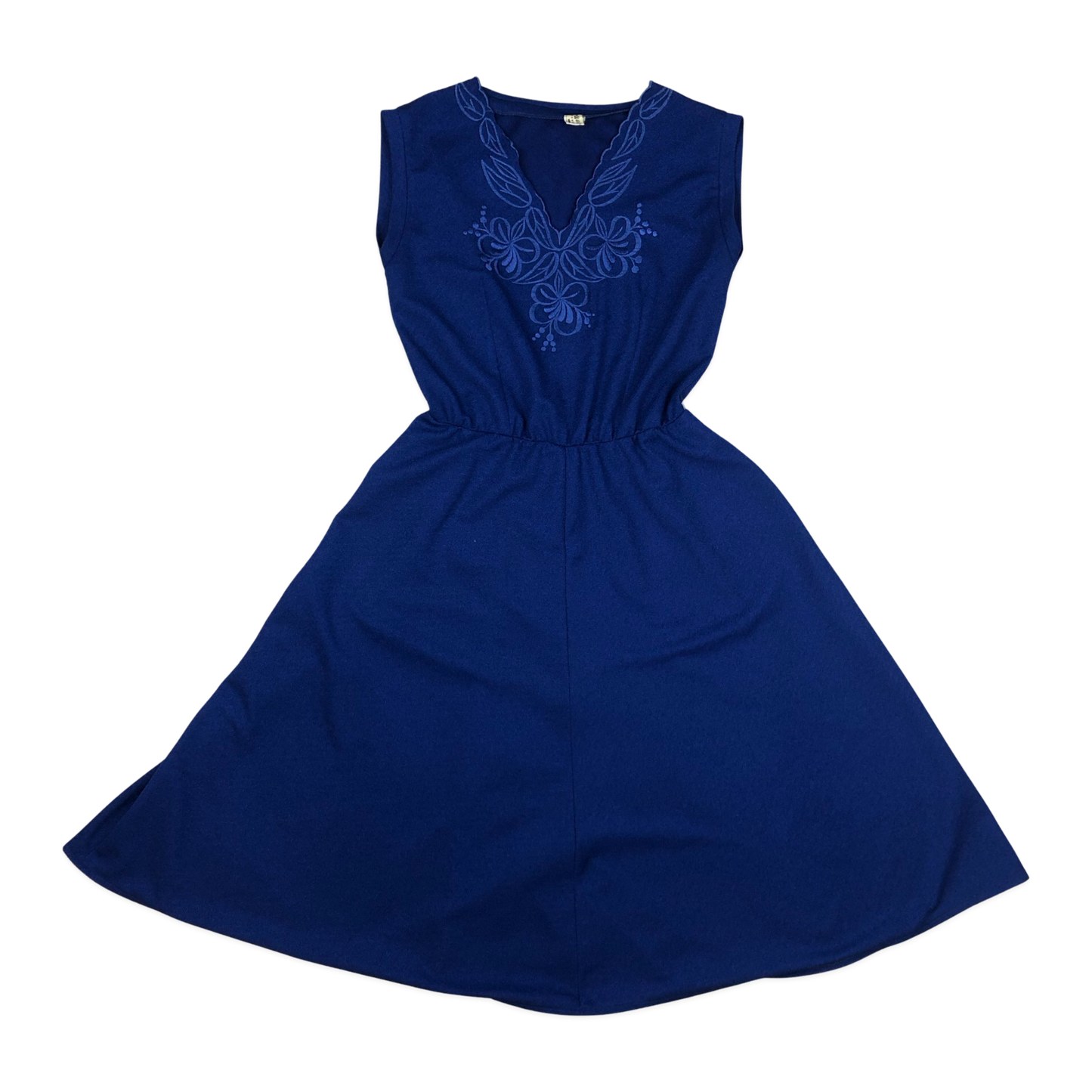 Vintage 80s Sleeveless Navy Dress 12