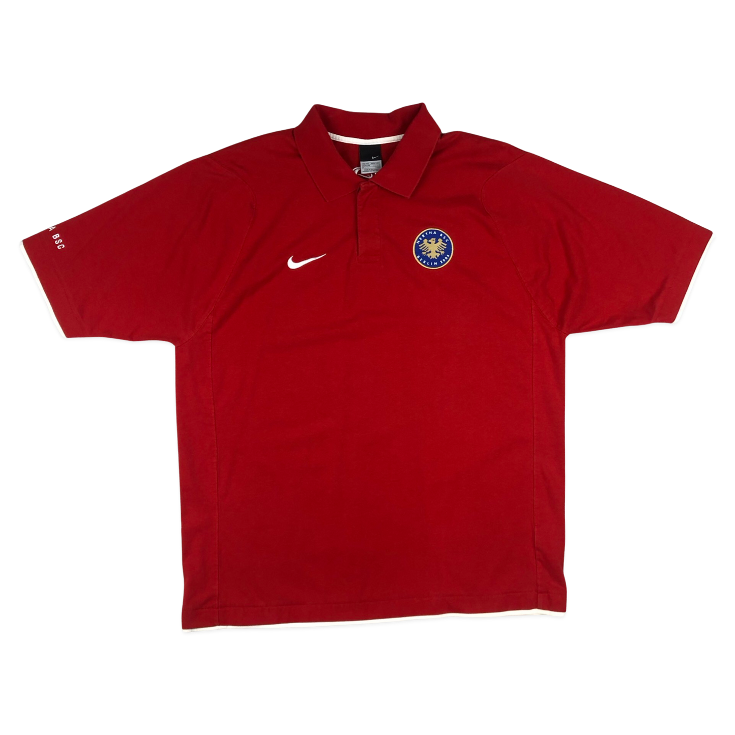 Vintage 00s Nike Hertha BSC Red Polo Shirt XL