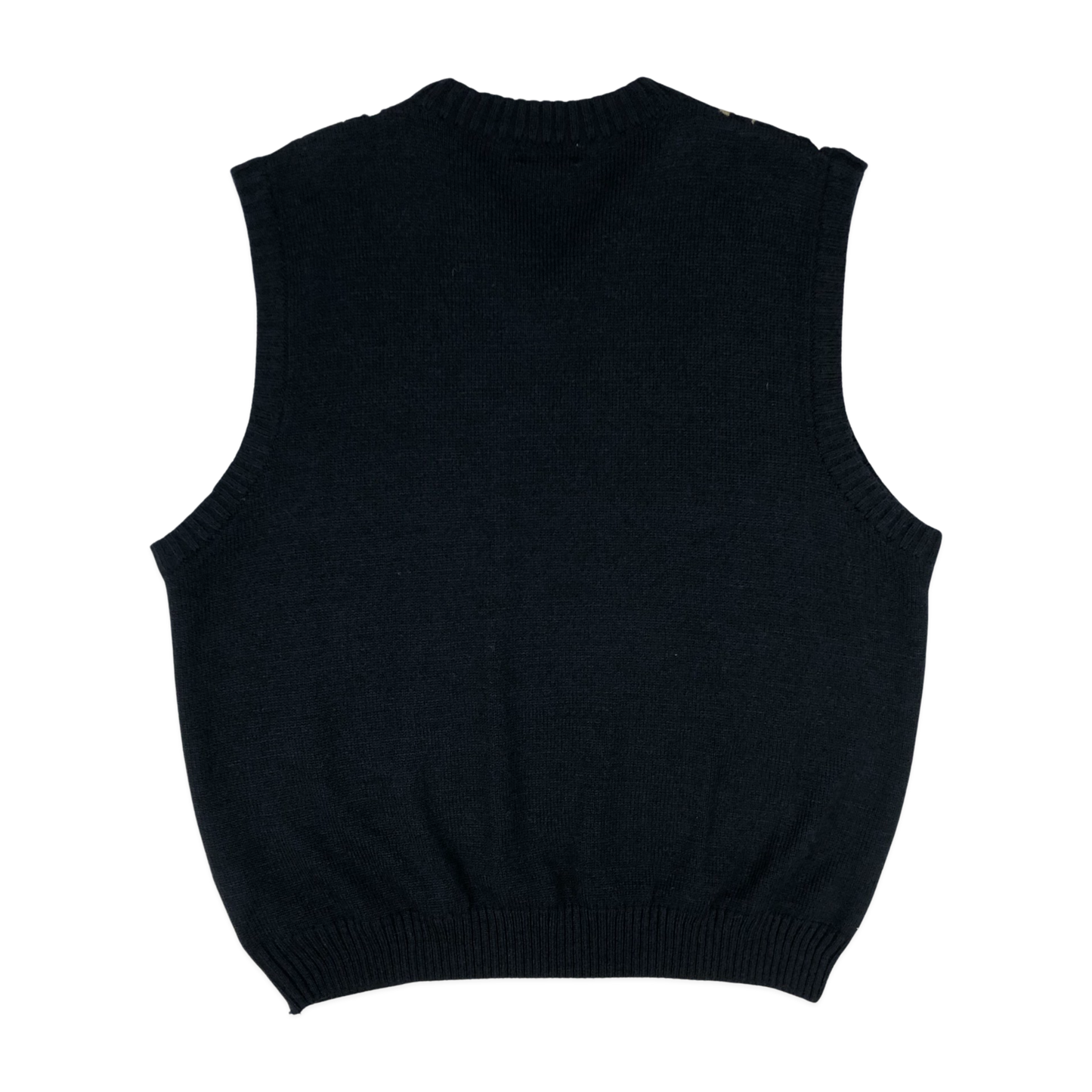Vintage Black Knit Sweater Vest XL