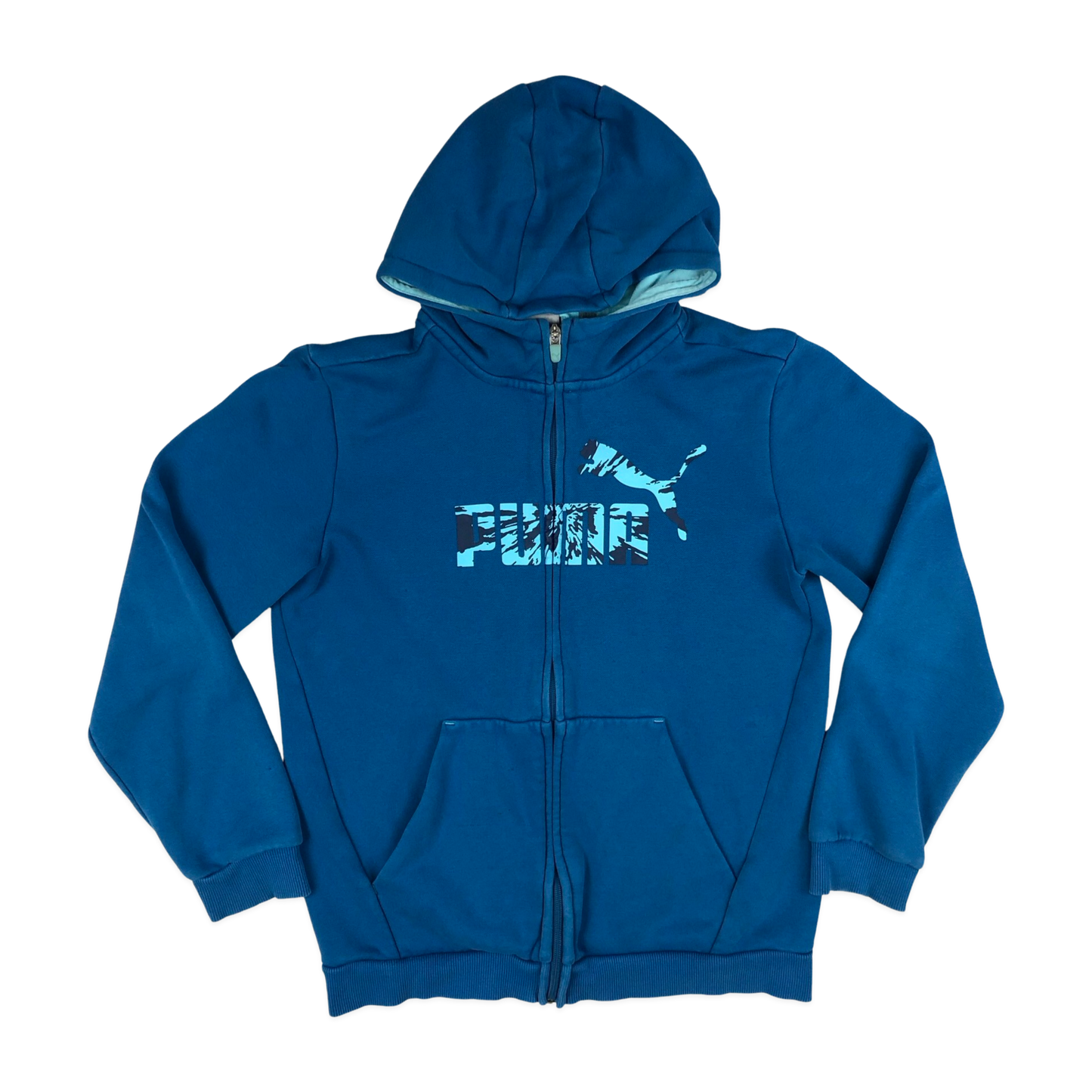 Vintage Puma Blue Hoodie S 13-14 years