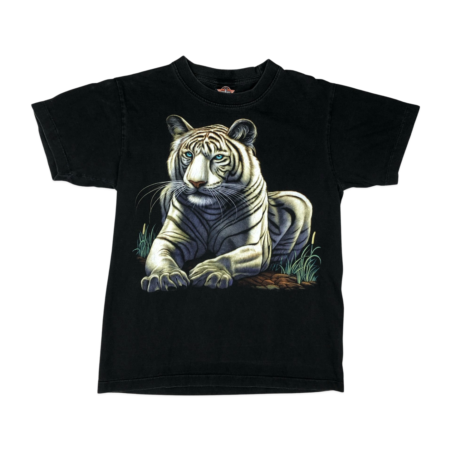 Vintage Y2K Black Tiger Graphic Tee S