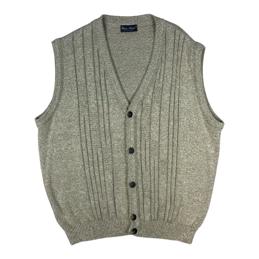 Vintage Grey Knit Button-up Sweater Vest XXL