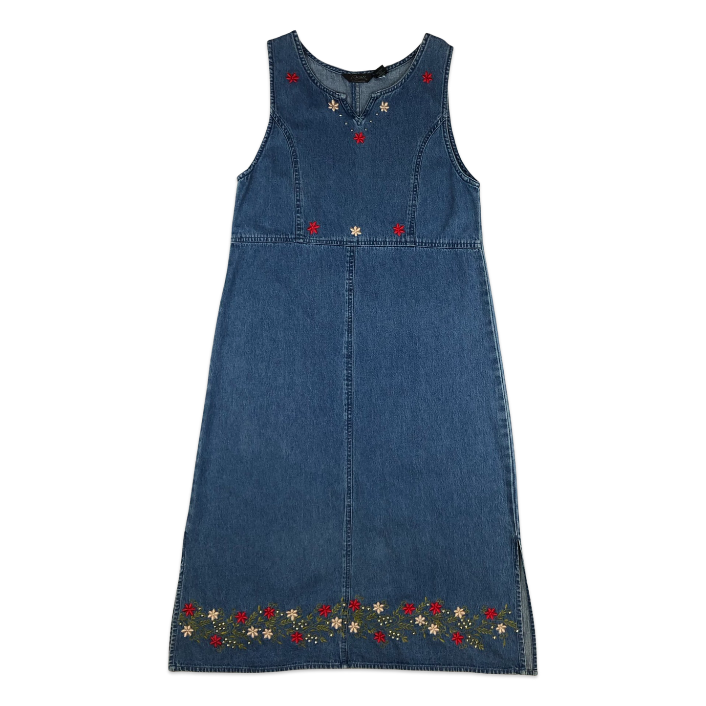 Vintage Sleeveless Blue Denim Dress 12
