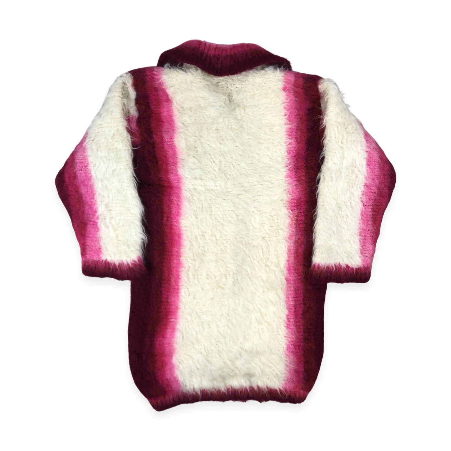 Vintage Pink and White Ombre Knit Mohair Cardigan 12 14