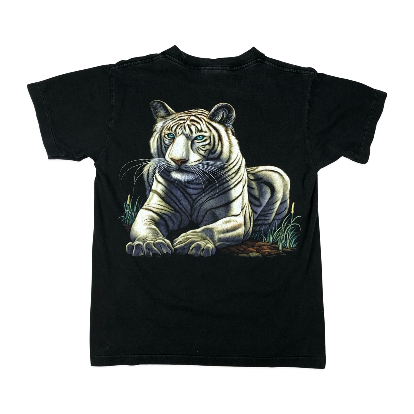 Vintage Y2K Black Tiger Graphic Tee S